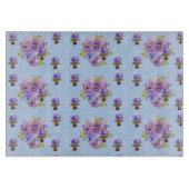 みすぼらしいパンジーフローラブルーギンガム磁力枠 カッティングボード (正面)