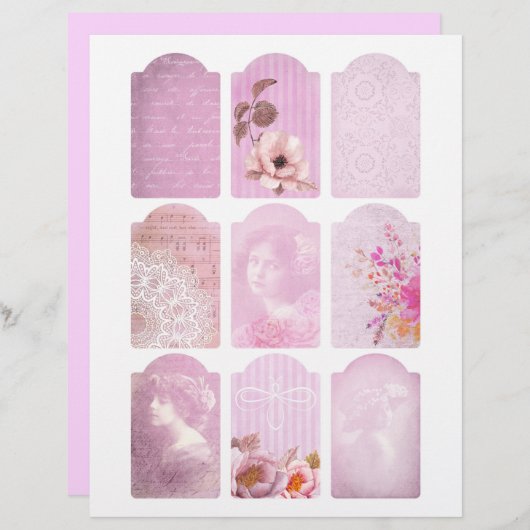 みすぼらしいピンクのジャンクジャーナルの要素 (正面/裏面)