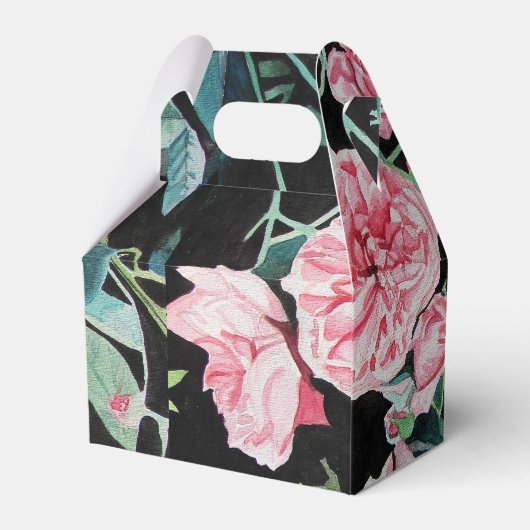 みすぼらしいピンクのバラフローラティーパーティーケーキのお気に入りボックス フェイバーボックス (裏面サイド)