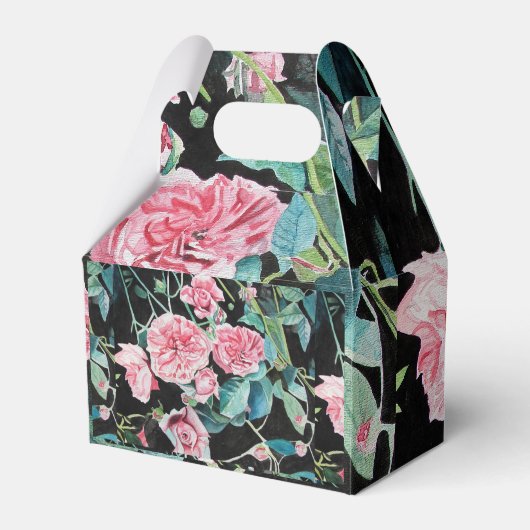 みすぼらしいピンクのバラフローラティーパーティーケーキのお気に入りボックス フェイバーボックス (正面サイド)