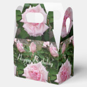 みすぼらしいピンクのバラフローラティーパーティーケーキのお気に入りボックス フェイバーボックス (オープン)