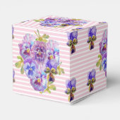 みすぼらしいピンクのバラフローラ茶パーティー紫の好意 フェイバーボックス (裏面サイド)