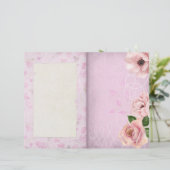 みすぼらしいピンクのフローラパターン（の模様が）あるジャーナル (スタンド正面)