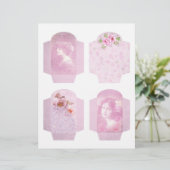 みすぼらしいピンクのフローラ&レーススクラップブックポケット (スタンド正面)