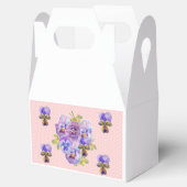 みすぼらしいピンクパンジーフローラティーケーキパーティーお気に入りボックス フェイバーボックス (オープン)