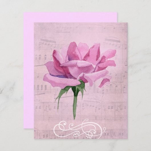 みすぼらしいピンクローズ&ミュージックスクラップブックエフェメラ (正面/裏面)