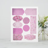 みすぼらしいピンク柄スクラップブック装飾シート (スタンド正面)