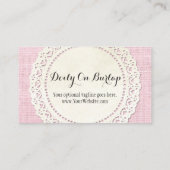 みすぼらしいピンク素朴のラップにドリーとカントリーレース 名刺 (裏面)