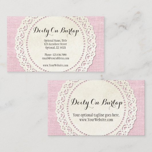 みすぼらしいピンク素朴のラップにドリーとカントリーレース 名刺 (正面/裏面)