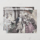 みすぼらしいフランスのロマンチックなシーン色あせたヴィンテージ色 ポストカード (正面/裏面)