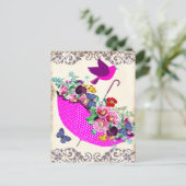 みすぼらしいフローラ傘はがき ポストカード (スタンド正面)