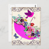 みすぼらしいフローラ傘はがき ポストカード (正面/裏面)