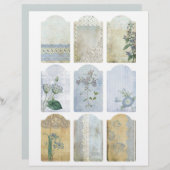 みすぼらしいブルースクラップブック装飾ラベル (正面/裏面)