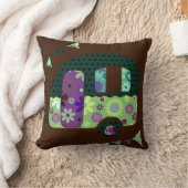 みすぼらしいレトロなトレーラー、キャンパー、キャラバンティング クッション (ブランケット)