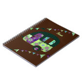 みすぼらしいレトロなトレーラー、キャンパー、キャラバンティング ノートブック (左側)