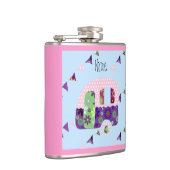 みすぼらしいレトロなトレーラー、キャンパー、キャラバンティング フラスク (右)