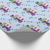 みすぼらしいレトロなトレーラー、キャンパー、キャラバンティング ラッピングペーパー (角)