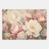 みすぼらしいロマンチックなバラ牡丹の装飾紙セット ラッピングペーパーシート (正面2)