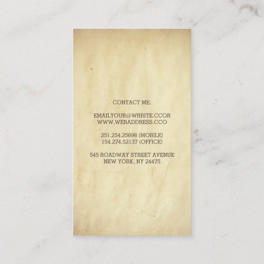 みすぼらしいヴィンテージがシックエレガントで 名刺 (裏面)