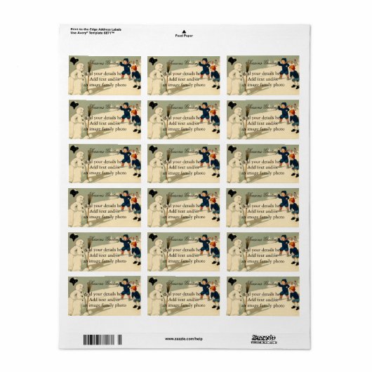 みすぼらしいヴィンテージのクリスマスデコレーション ラベル (フルシート)