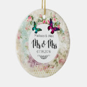 みすぼらしいヴィンテージの蝶Mr.And Mrs. セラミックオーナメント (右)