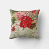 みすぼらしいヴィンテージアイボリーピンク赤フローラコラージュ クッション (裏面)