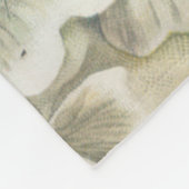 みすぼらしいヴィンテージアイボリーピンク赤フローラコラージュ フリースブランケット (角)