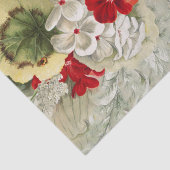 みすぼらしいヴィンテージアイボリーピンク赤フローラコラージュ 薄葉紙 (詳細)