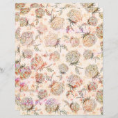 みすぼらしいヴィンテージフローラスクラップブック紙 (正面/裏面)