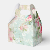 みすぼらしいヴィンテージ・コラージュの上のピンクの結婚蝶 フェイバーボックス (裏面サイド)