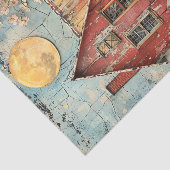 みすぼらしい古いレッドハウス混合メディアの切り離し 薄葉紙 (詳細)