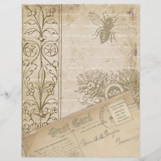 みすぼらしい古い紙スクラップブックエフェメラ (正面)