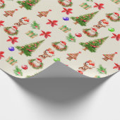 みすぼらしい夢のクリスマスをテーマにしたコテージコア ラッピングペーパー (角)