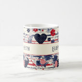 みすぼらしい愛国的独立記念日フローラ国旗 コーヒーマグカップ (中央)