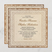 みすぼらしい擦り切れたヴィンテージ結婚式招待状 招待状 (正面/裏面)