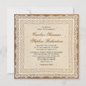 みすぼらしい擦り切れたヴィンテージ結婚式招待状 招待状 (正面)