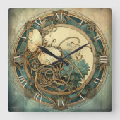 みすぼらしい新しい! スクエア壁時計 (正面)