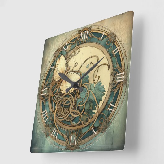 みすぼらしい新しい! スクエア壁時計 (傾斜)