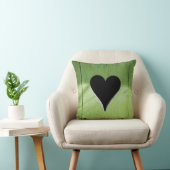 みすぼらしい木造ハートグリーンブラック クッション (椅子)