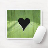 みすぼらしい木造ハートグリーンブラック マウスパッド (マウス)