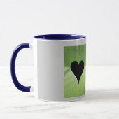 みすぼらしい木造ハートグリーンブラック マグカップ (左)