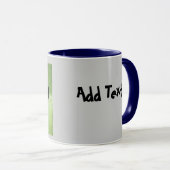 みすぼらしい木造ハートグリーンブラック マグカップ (正面右)