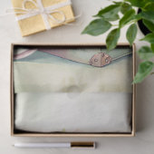 みすぼらしい水色のヴィンテージ夏の帽子のスーツケース 薄葉紙 (ギフト)