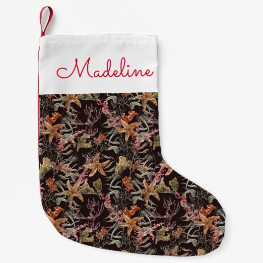 みすぼらしい海の生活パターン|名前の追加 スモールクリスマスストッキング (正面)