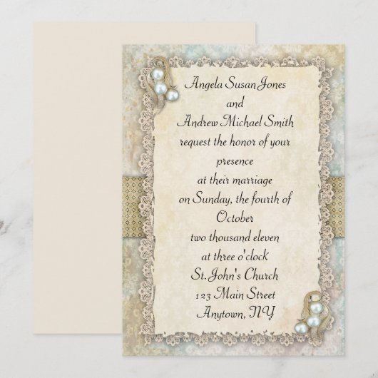 みすぼらしい真珠 招待状 (正面/裏面)