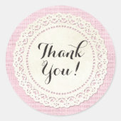 みすぼらしい素朴ピンクの国レースありがとう ラウンドシール (正面)