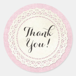 みすぼらしい素朴ピンクの国レースありがとう ラウンドシール