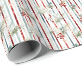みすぼらしい素朴水彩植物性クリスマス ラッピングペーパー (ロールコーナー)