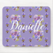 みすぼらしい紫色のパンジーフローラコンピュータマウスマットパッド マウスパッド (正面)