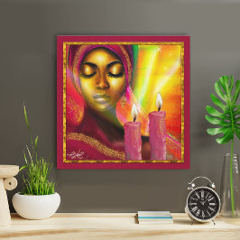 みすぼらしい美しいアフリカ人女性の静謐 キャンバスプリント